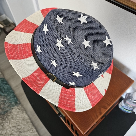 Western red white and blue Hat - Picture 2 of 5